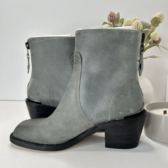 Rag & Bone Bristol Waxed Suede Ankle Boots Dark Gray Women's US 8/EU 38 - Picture 8 of 14